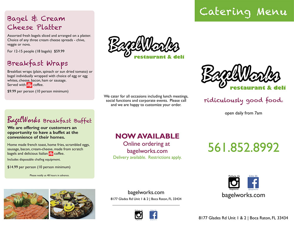 Catering Menu Bagelworks