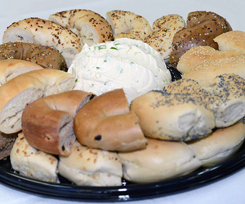 a table of assorted bagels