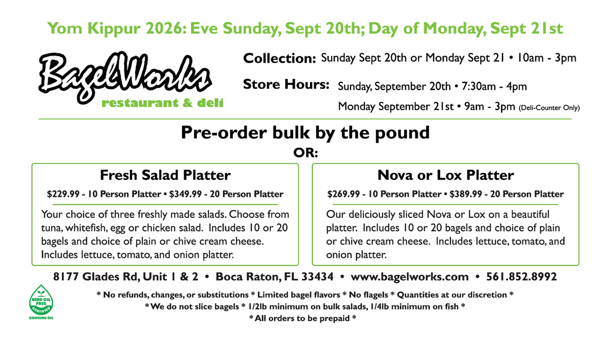 Yom Kippur Platters in Boca Raton